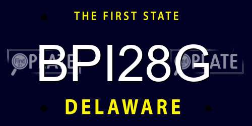BPI28G Delaware License Plate