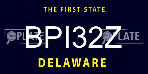 BPI32Z Delaware License Plate
