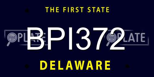 BPI372 Delaware License Plate