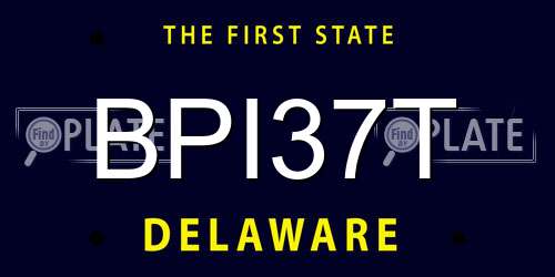 BPI37T Delaware License Plate