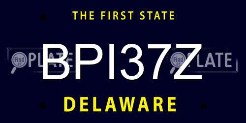 BPI37Z Delaware License Plate