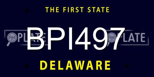 BPI497 Delaware License Plate