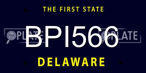 BPI566 Delaware License Plate