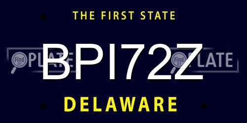 BPI72Z Delaware License Plate
