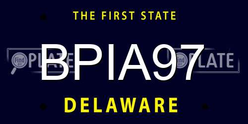 BPIA97 Delaware License Plate