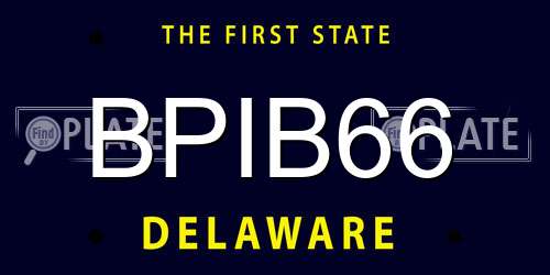 BPIB66 Delaware License Plate