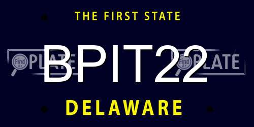 BPIT22 Delaware License Plate