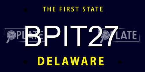 BPIT27 Delaware License Plate