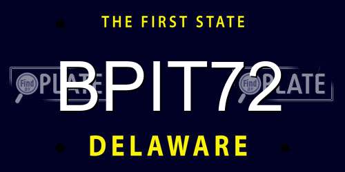 BPIT72 Delaware License Plate