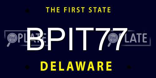BPIT77 Delaware License Plate