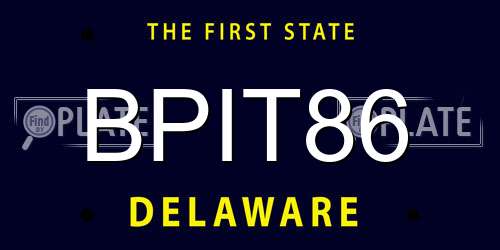 BPIT86 Delaware License Plate