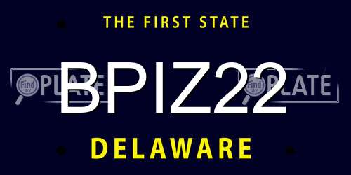 BPIZ22 Delaware License Plate