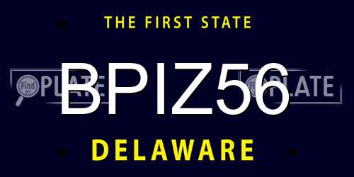 BPIZ56 Delaware License Plate