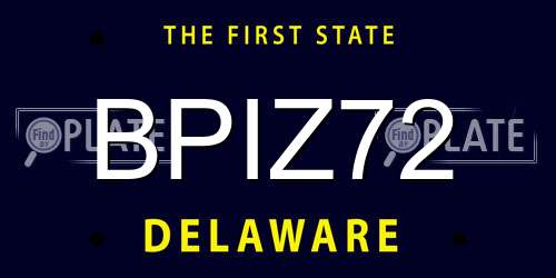 BPIZ72 Delaware License Plate