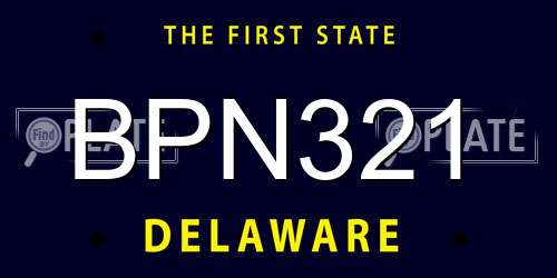 BPN321 Delaware License Plate