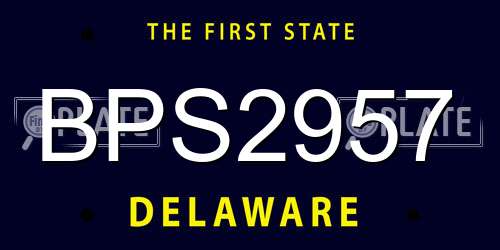 BPS2957 Delaware License Plate