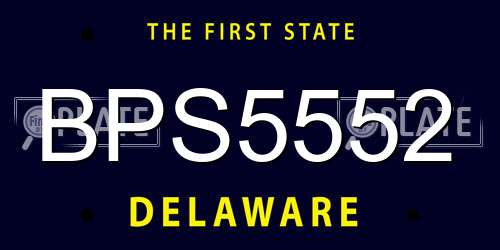 BPS5552 Delaware License Plate