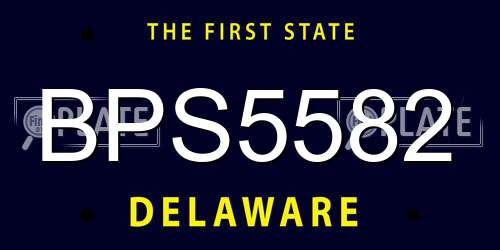 BPS5582 Delaware License Plate