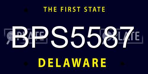 BPS5587 Delaware License Plate