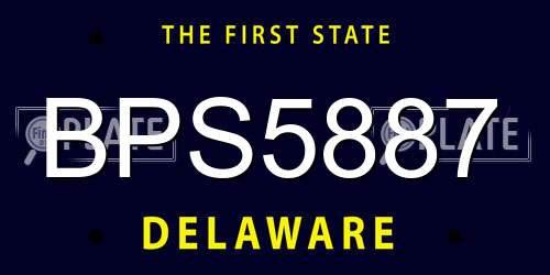 BPS5887 Delaware License Plate