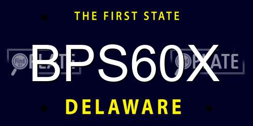 BPS60X Delaware License Plate