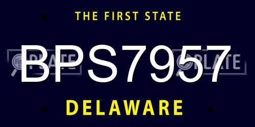 BPS7957 Delaware License Plate