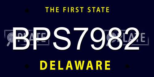 BPS7982 Delaware License Plate