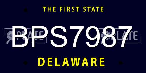 BPS7987 Delaware License Plate