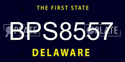 BPS8557 Delaware License Plate