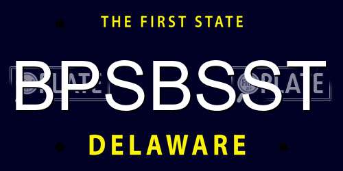 BPSBSST Delaware License Plate