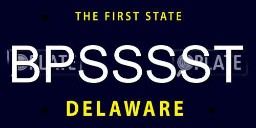 BPSSSST Delaware License Plate