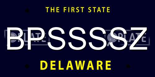 BPSSSSZ Delaware License Plate