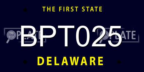 BPT025 Delaware License Plate