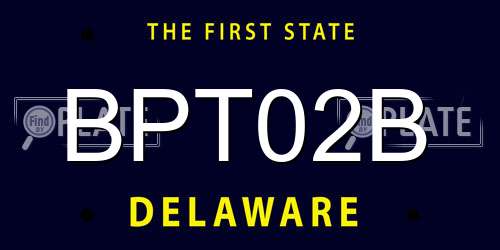 BPT02B Delaware License Plate