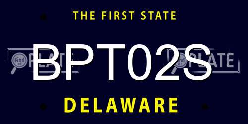 BPT02S Delaware License Plate