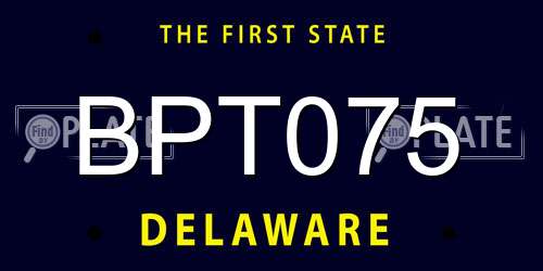 BPT075 Delaware License Plate