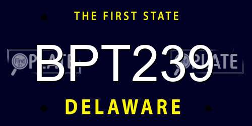 BPT239 Delaware License Plate