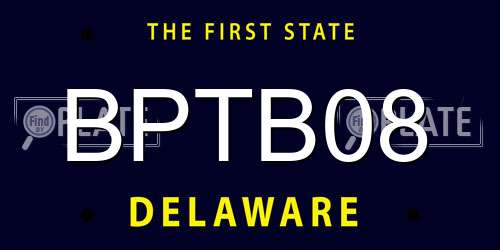 BPTB08 Delaware License Plate