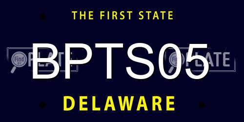 BPTS05 Delaware License Plate