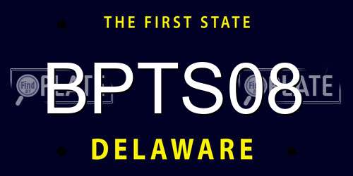 BPTS08 Delaware License Plate