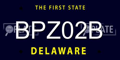 BPZ02B Delaware License Plate