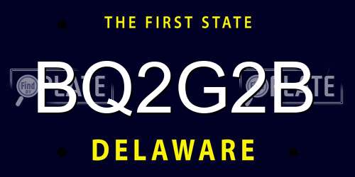 BQ2G2B Delaware License Plate