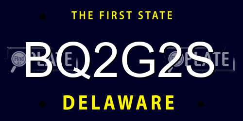 BQ2G2S Delaware License Plate