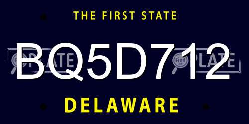 BQ5D712 Delaware License Plate