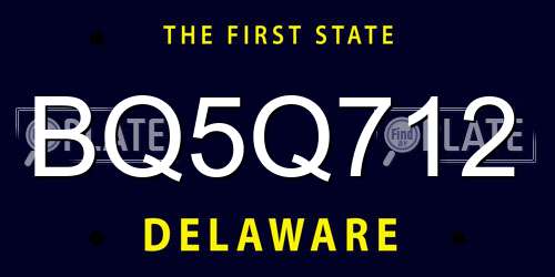 BQ5Q712 Delaware License Plate