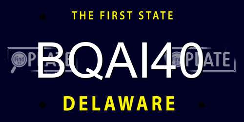 BQAI40 Delaware License Plate