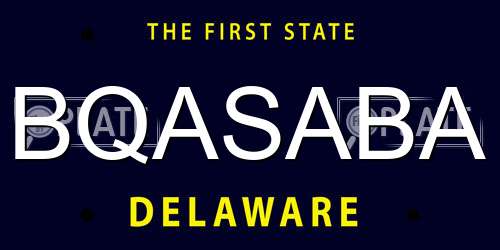 BQASABA Delaware License Plate