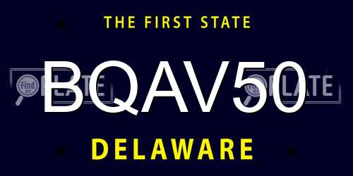 BQAV50 Delaware License Plate