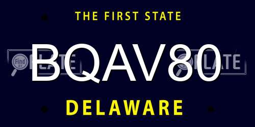 BQAV80 Delaware License Plate