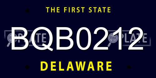BQB0212 Delaware License Plate
